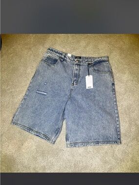 Wesc Light Blue Denim Jean Shorts